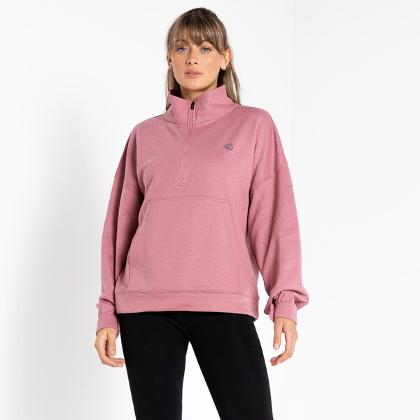 women's pink half zip fleece
