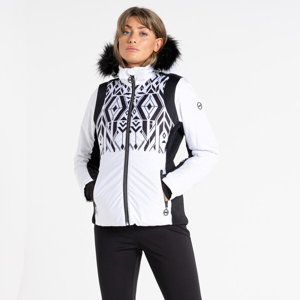 Women's black and white ski jacket 