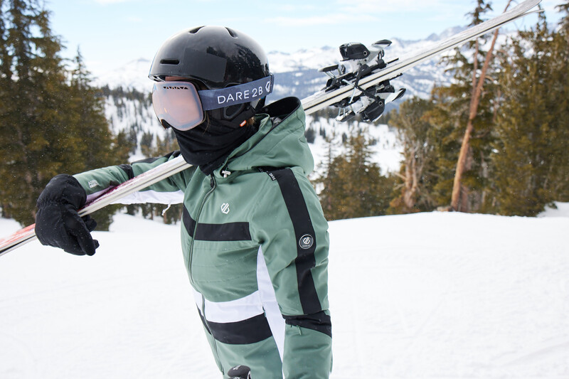 ski helmets on the slopes